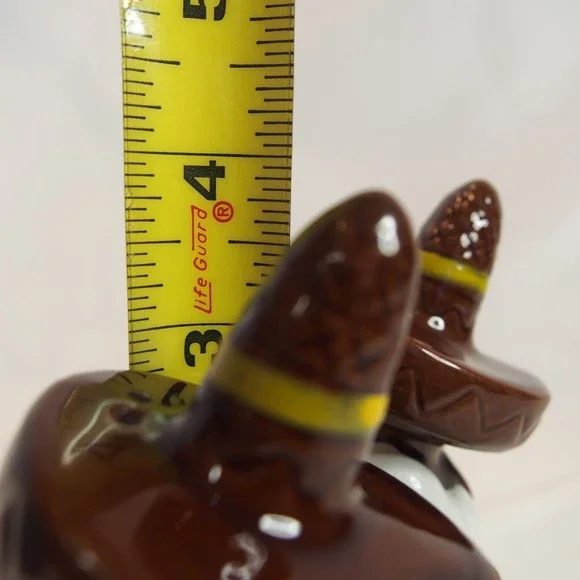 Vintage Anthropomorphic Salt Pepper Shakers Mexican Man Sombrero Siesta - Picture 9 of 10